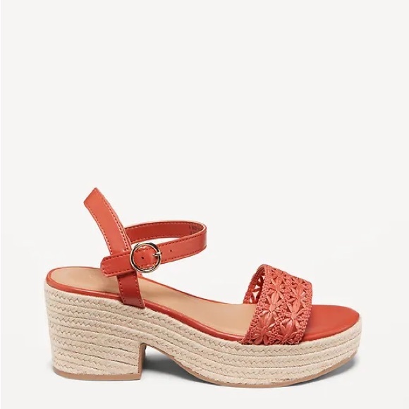 Old Navy Espadrille Platform Sandals- NWT- Ginger Spice Size 9 - Picture 1 of 8